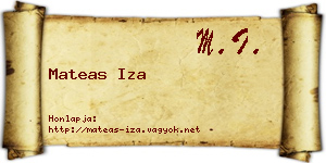 Mateas Iza névjegykártya